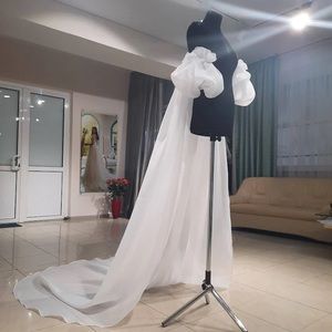 Organza Bridal Cape With Train